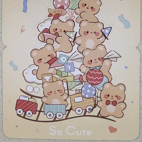 Baby kuma bears "So cute" mini pop up greeting card without envelope - Picture 2 of 2